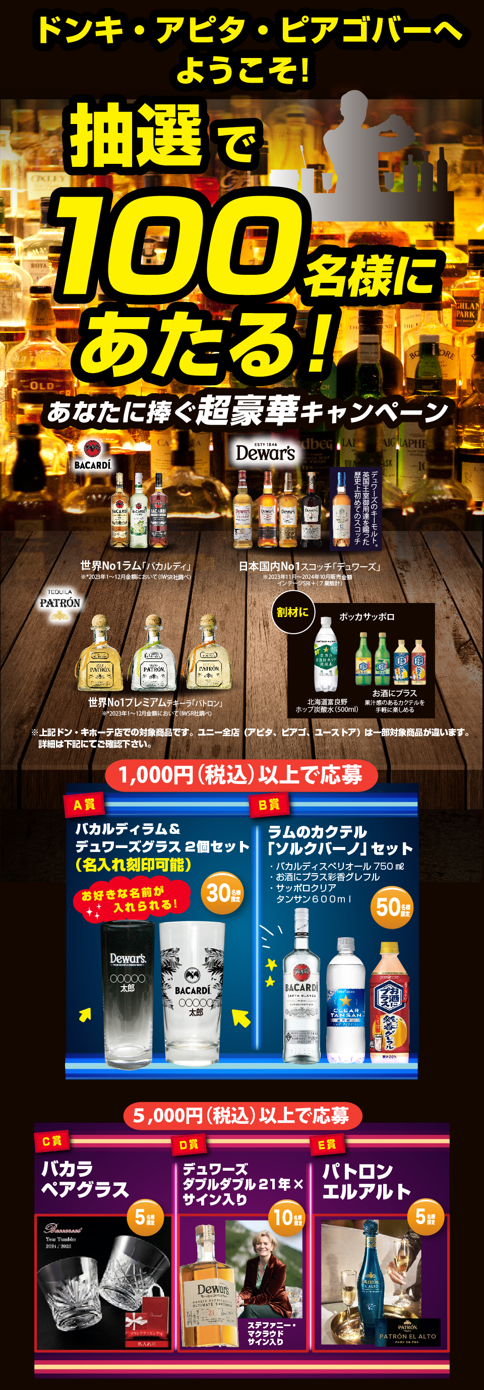 ドン・キホーテ&times;アピタ・ピアゴ・ユーストア&times;サッポロビール あなたに捧ぐ超豪華景品が当たる！企画